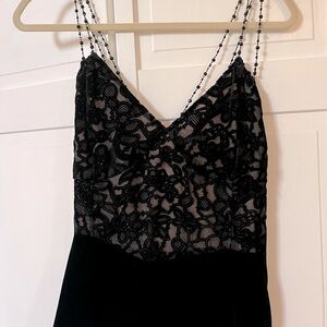 Black velvet lace cocktail cami